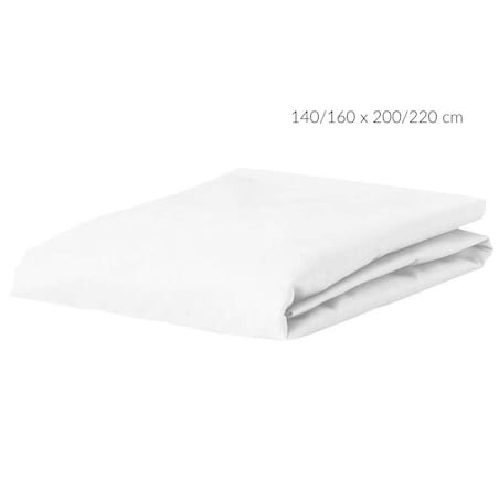 Białe prześcieradło na materac, 100% bawełna, Essenza, 140/160 x 200/220 cm
