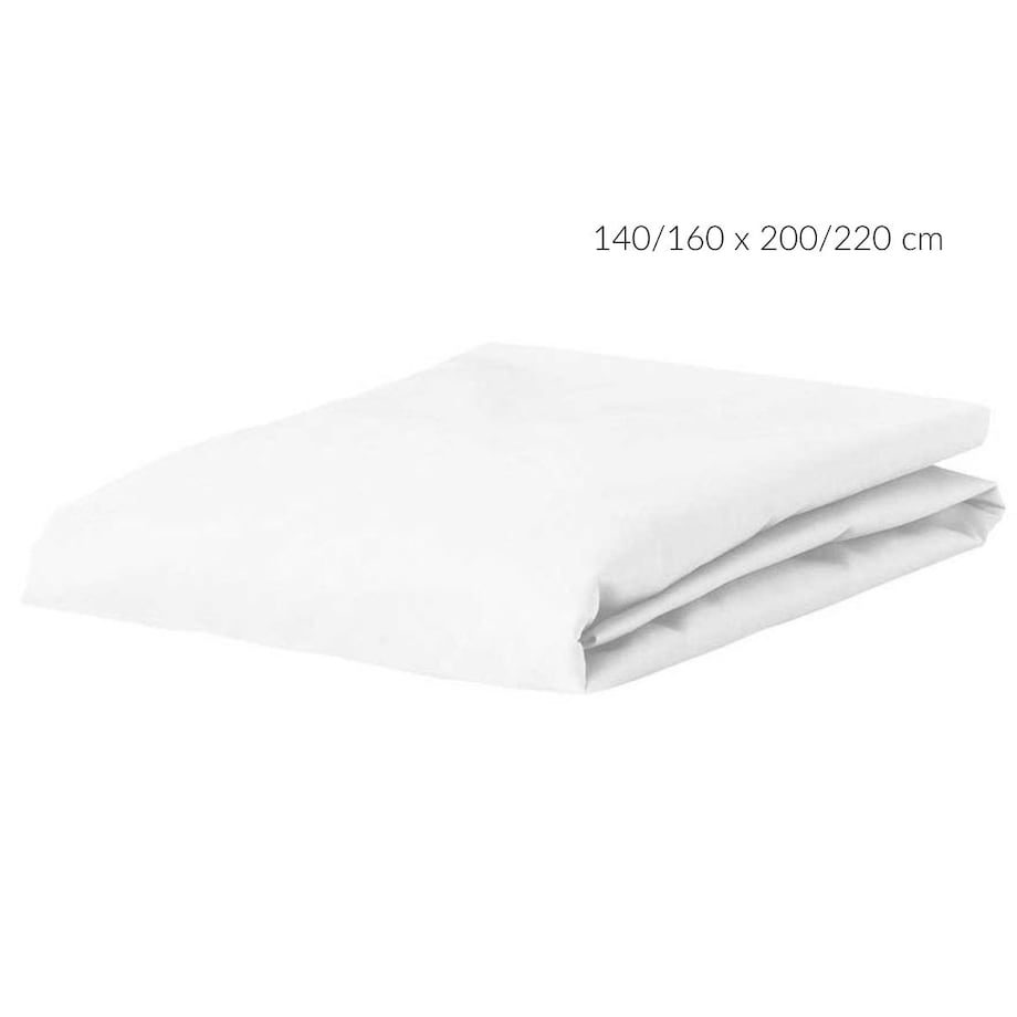 Białe prześcieradło na materac, 100% bawełna, Essenza, 140/160 x 200/220 cm