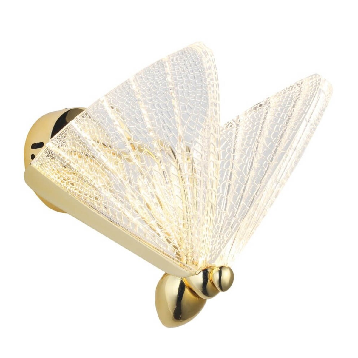 Szklana lampa ścienna Bee ST-W0612-1B LED 7W 3000K metal szkło motyl złota