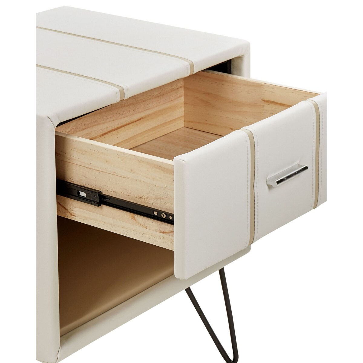 Szafka nocna ekoskóra biała BETIN