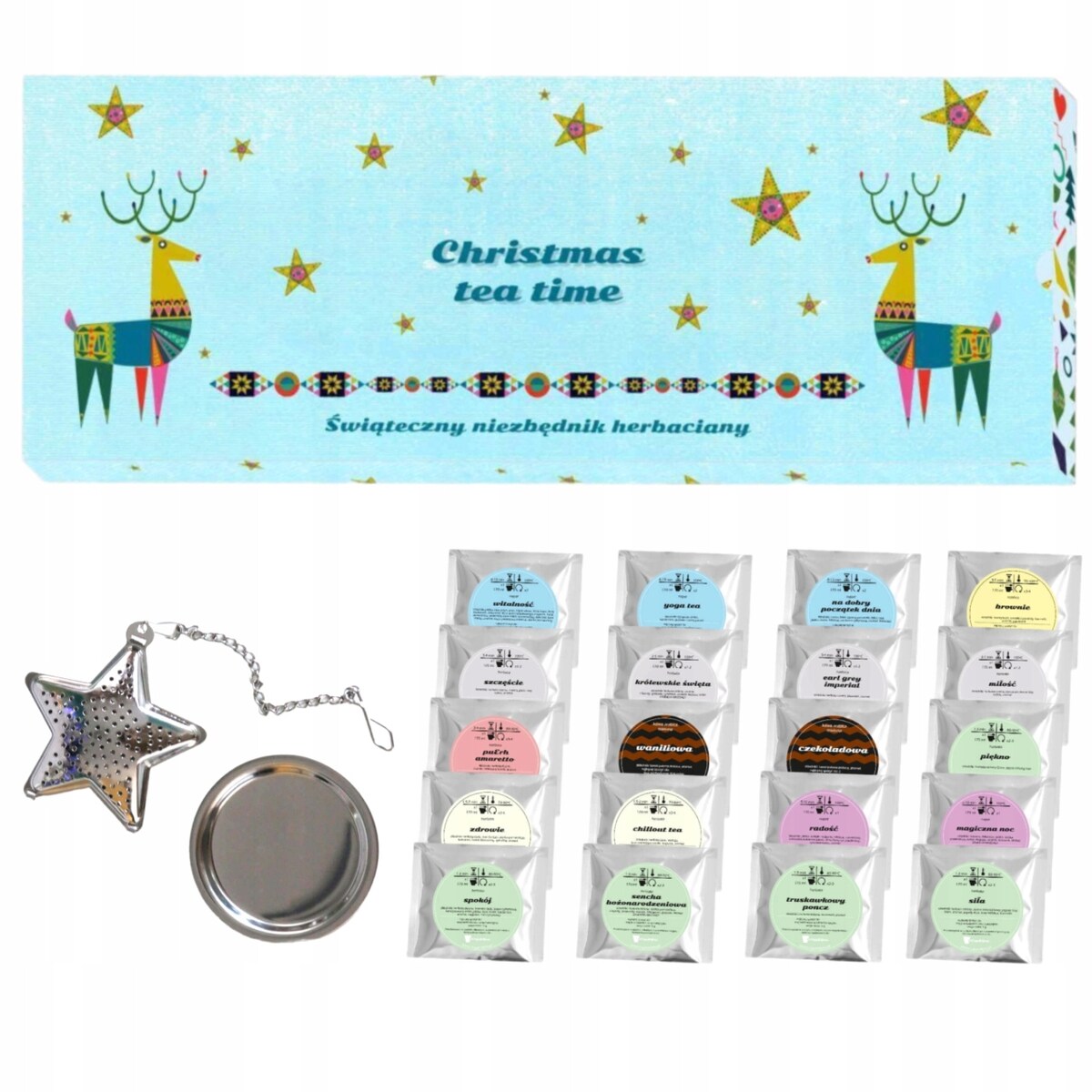 ŚWIĄTECZNY NIEZBĘDNIK HERBACIANY Z ZAPARZACZEM KAWĄ WOSKAMI SOJOWYMI - PREZENT UPOMINEK NA MIKOŁAJA ŚWIĘTA GWIAZDKĘ BOŻE NARODZENIE POD CHOINKĘ DLA KOBIETY FACETA