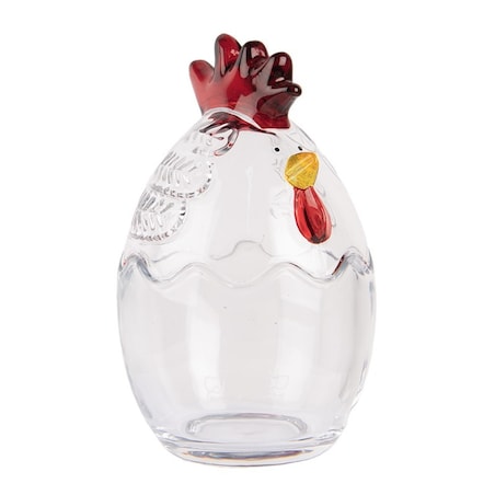 Szklany pojemnik na słodkości Kurka Ø 10x17 cm