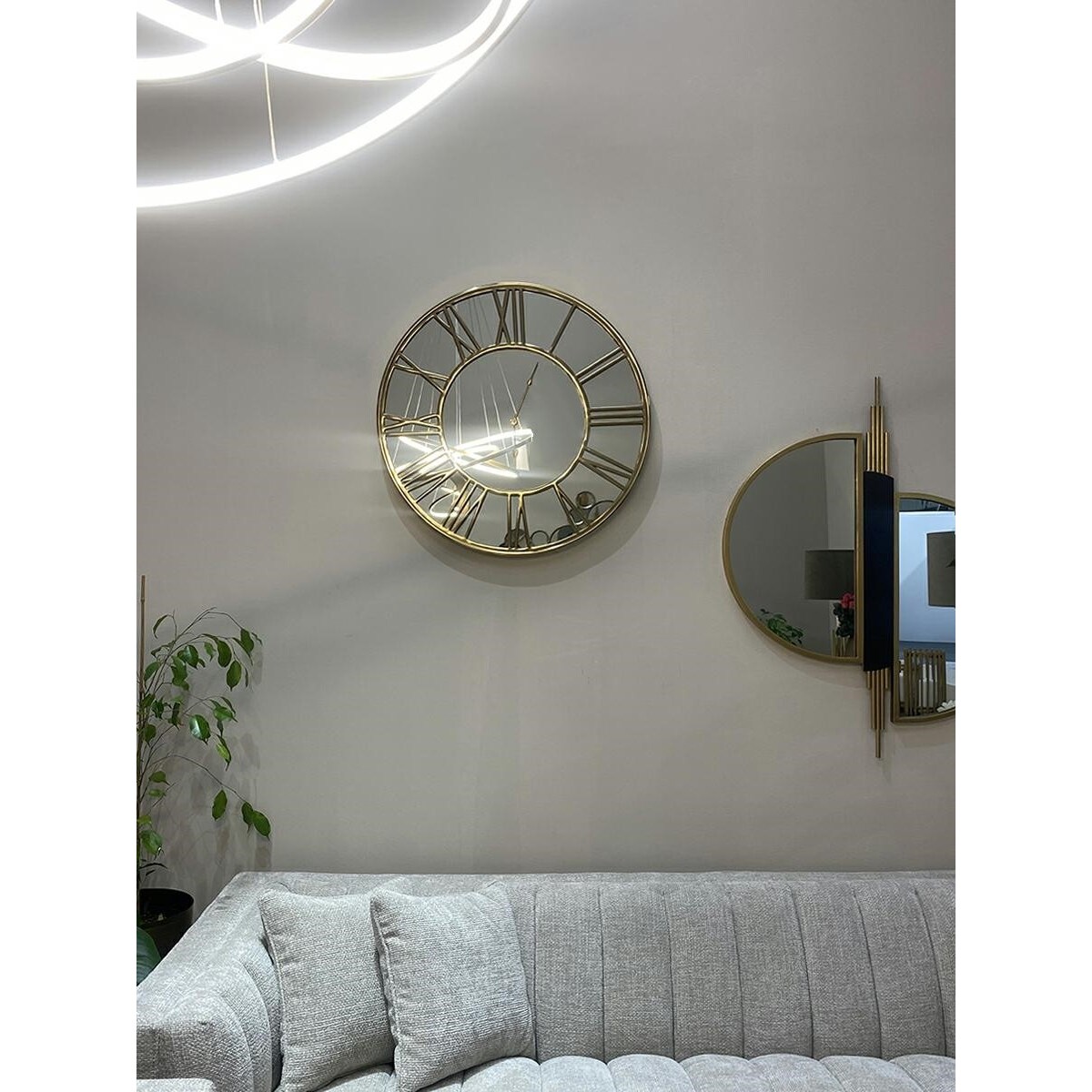 Zegar lustrzany GREYSON złoty 78 cm