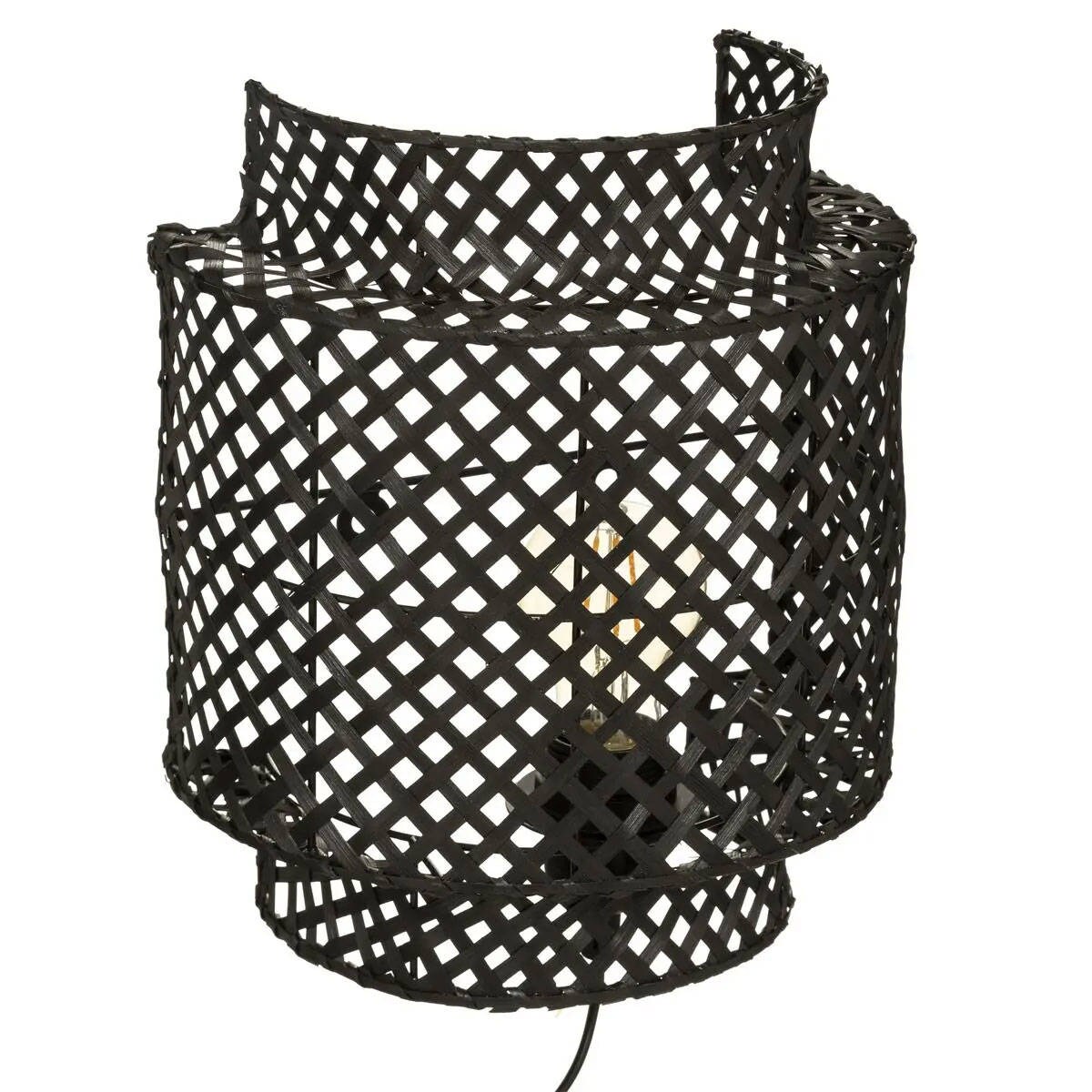 Kinkiet boho LIBY, klosz bambus, 28 cm