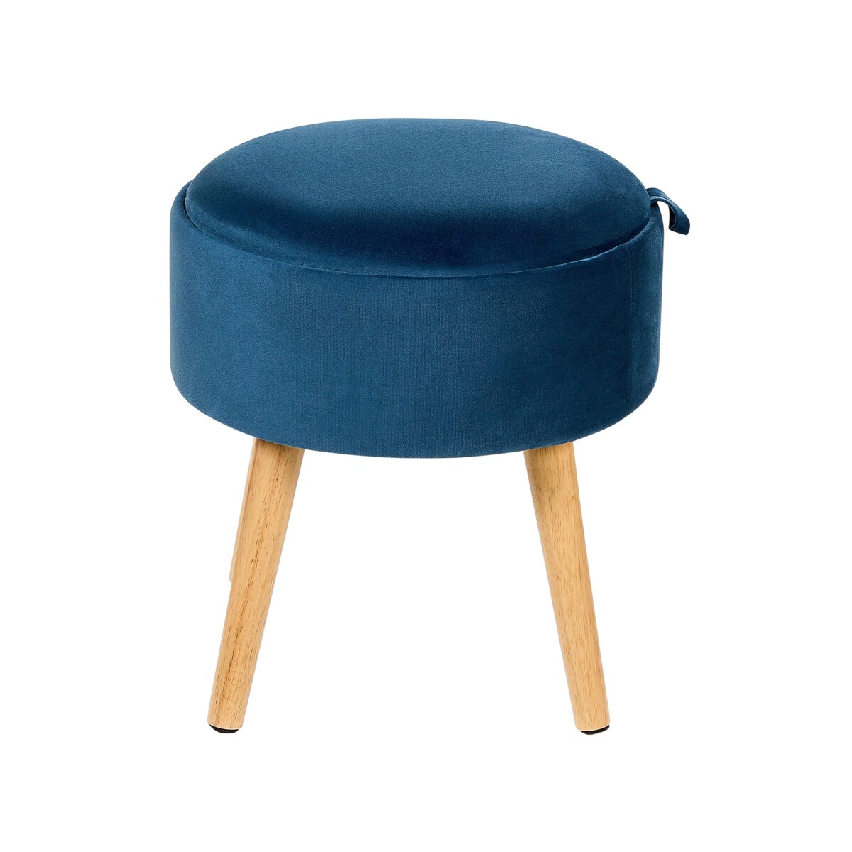 Stołek ze schowkiem welurowy niebieski NEELY