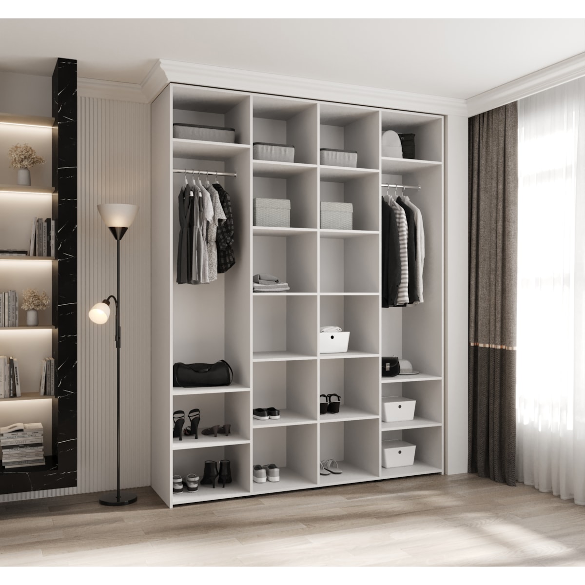 Szafa czterodrzwiowa Como 4 190 gł.50 biały+złoty