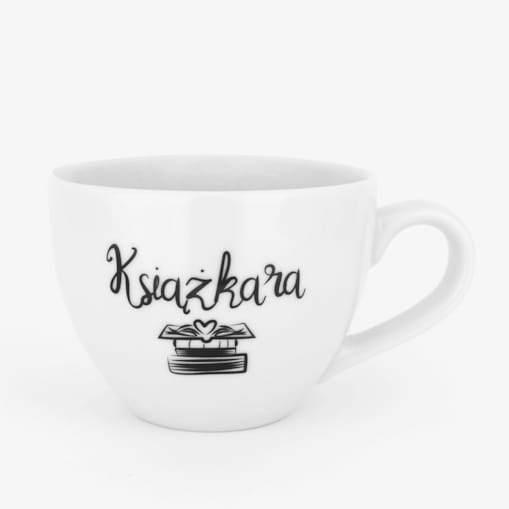Kubek porcelanowy 500 ml „Książkara" — prezent dla miłośniczki książek, mola książkowego