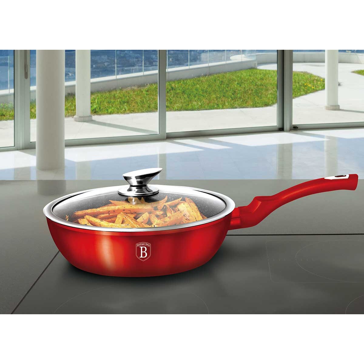 Komplet garnków 3-ele 24cm BERLINGER HAUS Metallic Burgundy