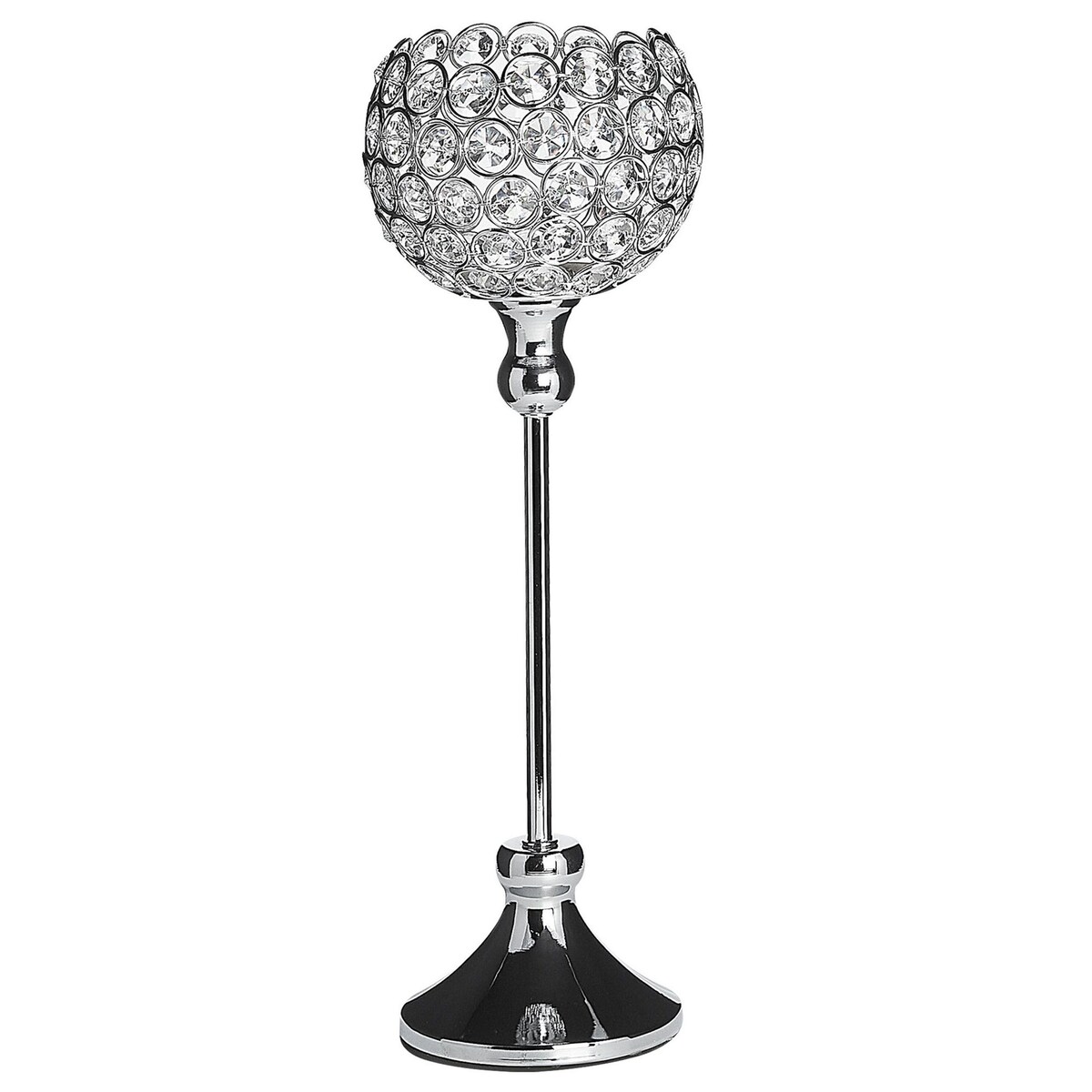 Świecznik ESTERNAY Metal 27 cm Srebrny