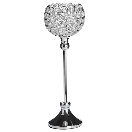 Świecznik ESTERNAY Metal 27 cm Srebrny