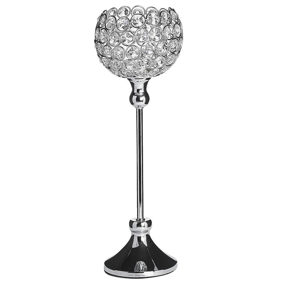 Świecznik ESTERNAY Metal 27 cm Srebrny