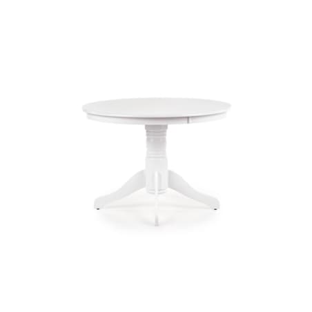 STÓŁ OKRĄGŁY Richard 106 cm biały nogi z litego drewna