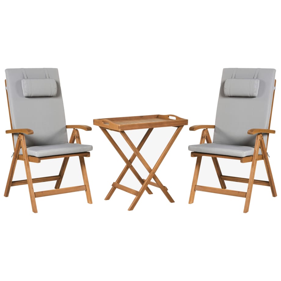 Zestaw mebli balkonowych JAVA PREMIUIM Drewno akacjowe Jasnoszary