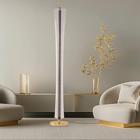 Lampa Podłogowa Lhj073-F Led Czarny, Złoty, Aluminium