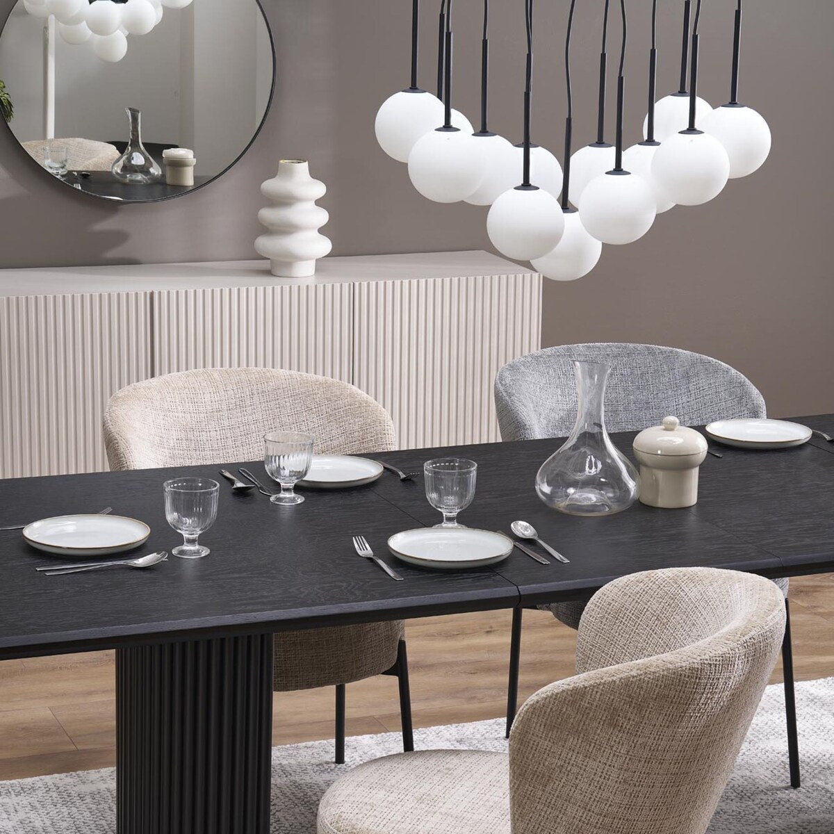 Lampa wisząca TK Lighting MARTIN WHITE 10079 13xG9 czarno-biała nowoczesna do salonu jadalni kuchni