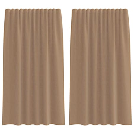 vidaXL Zasłony woalowe z kieszeniami na drążek 2 szt. Jasnobrązowe