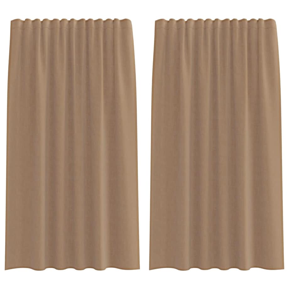 vidaXL Zasłony woalowe z kieszeniami na drążek 2 szt. Jasnobrązowe