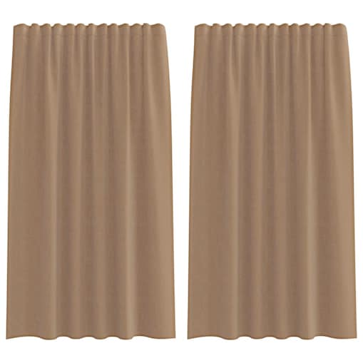 vidaXL Zasłony woalowe z kieszeniami na drążek 2 szt. Jasnobrązowe