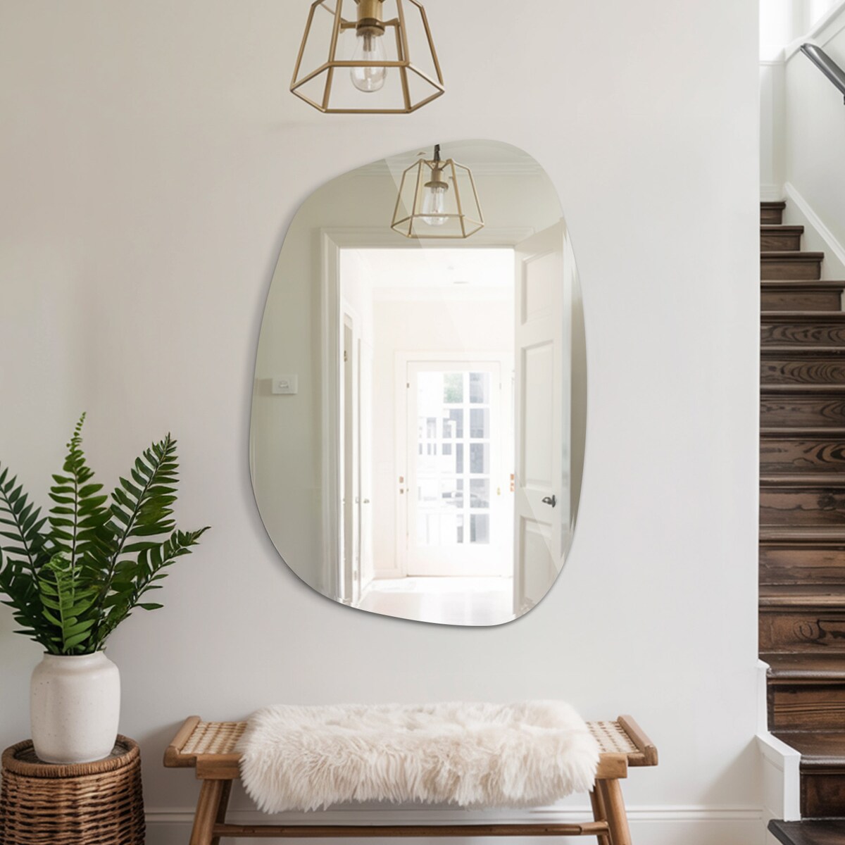 Lustro asymetryczne - 55,1x38,2 cm