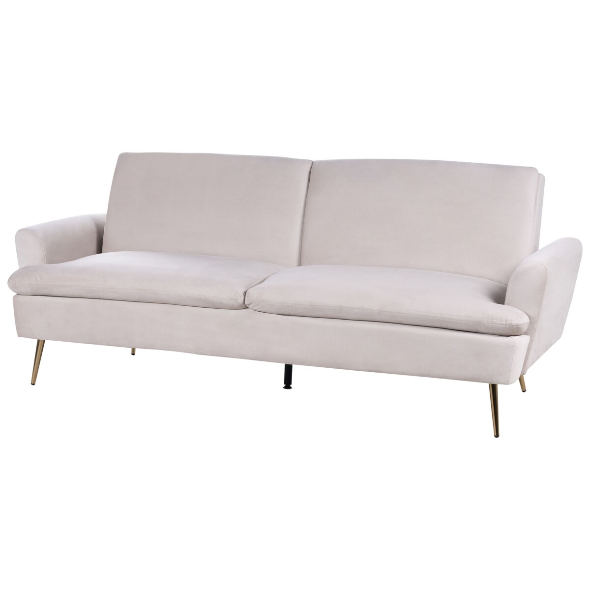 Sofa rozkładana welurowa beżowa VETTRE