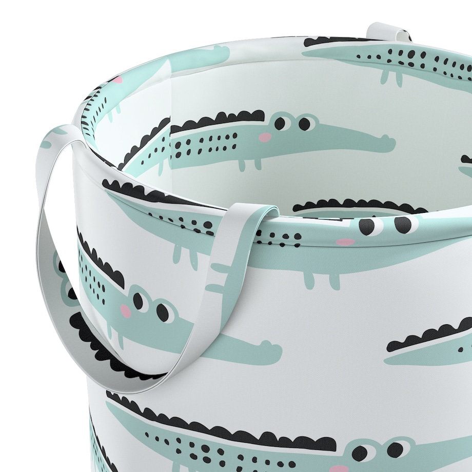 Kosz na zabawki Tobi, ecru-zielony, 40x50cm, Magic Collection