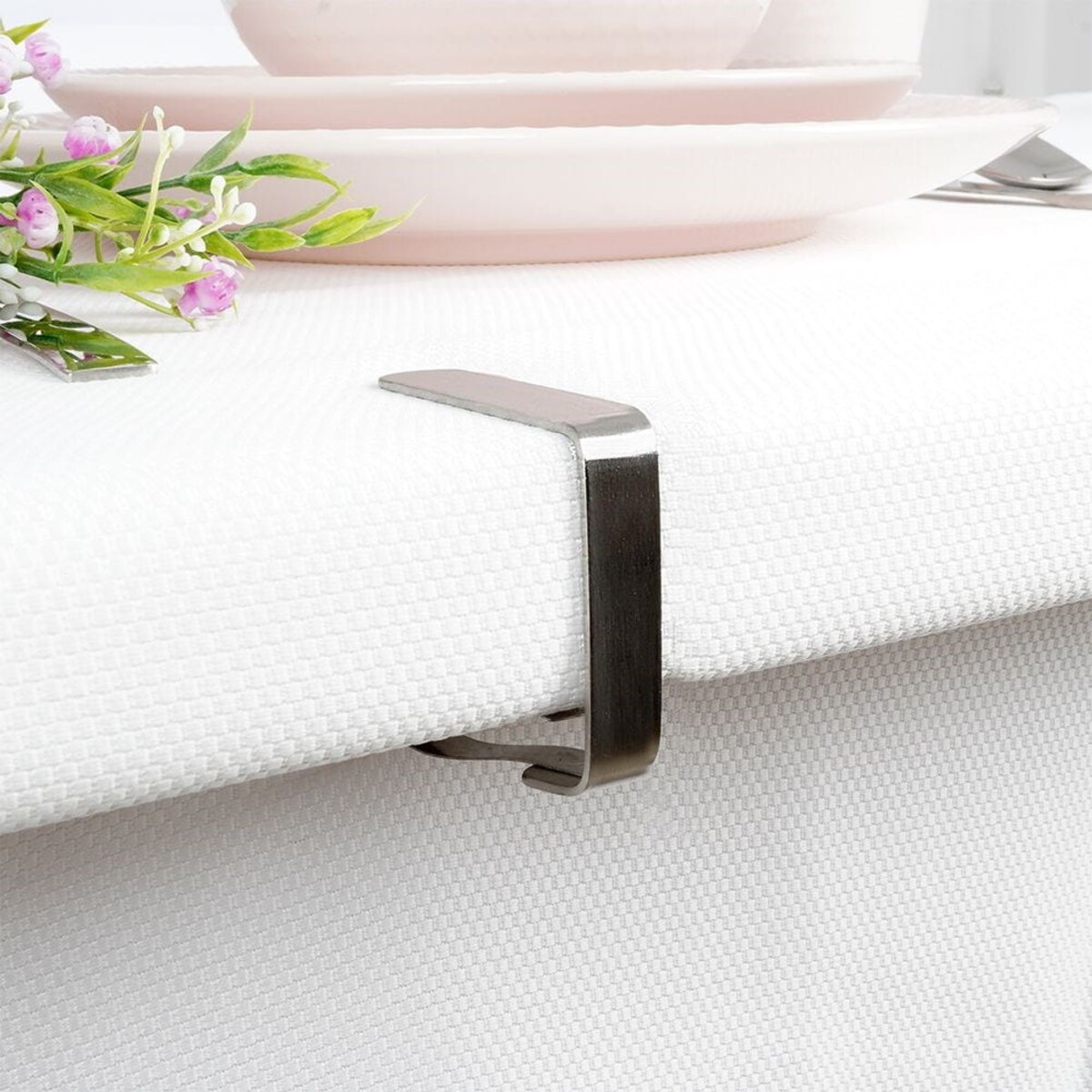 Klipsy uchwyty klamry stalowe do obrusu stołu 4 sztuki