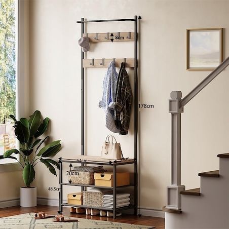 Wieszak na ubrania buty jasny brąz loft