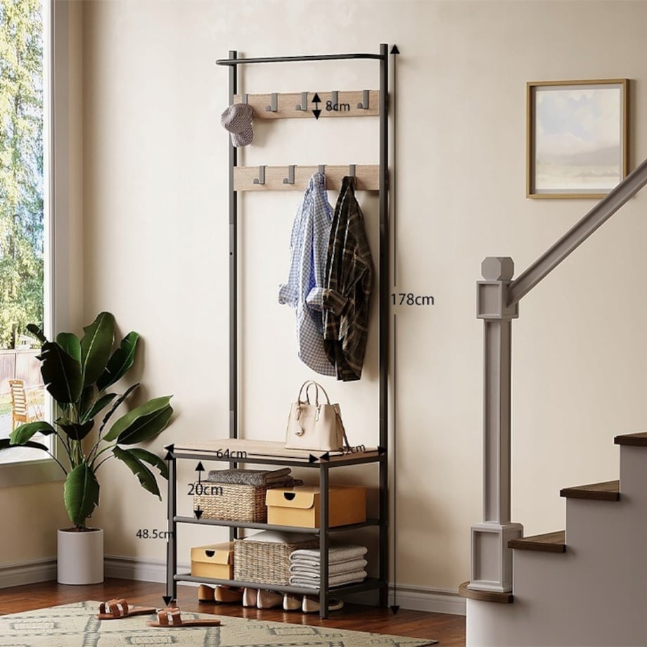 Wieszak na ubrania buty jasny brąz loft