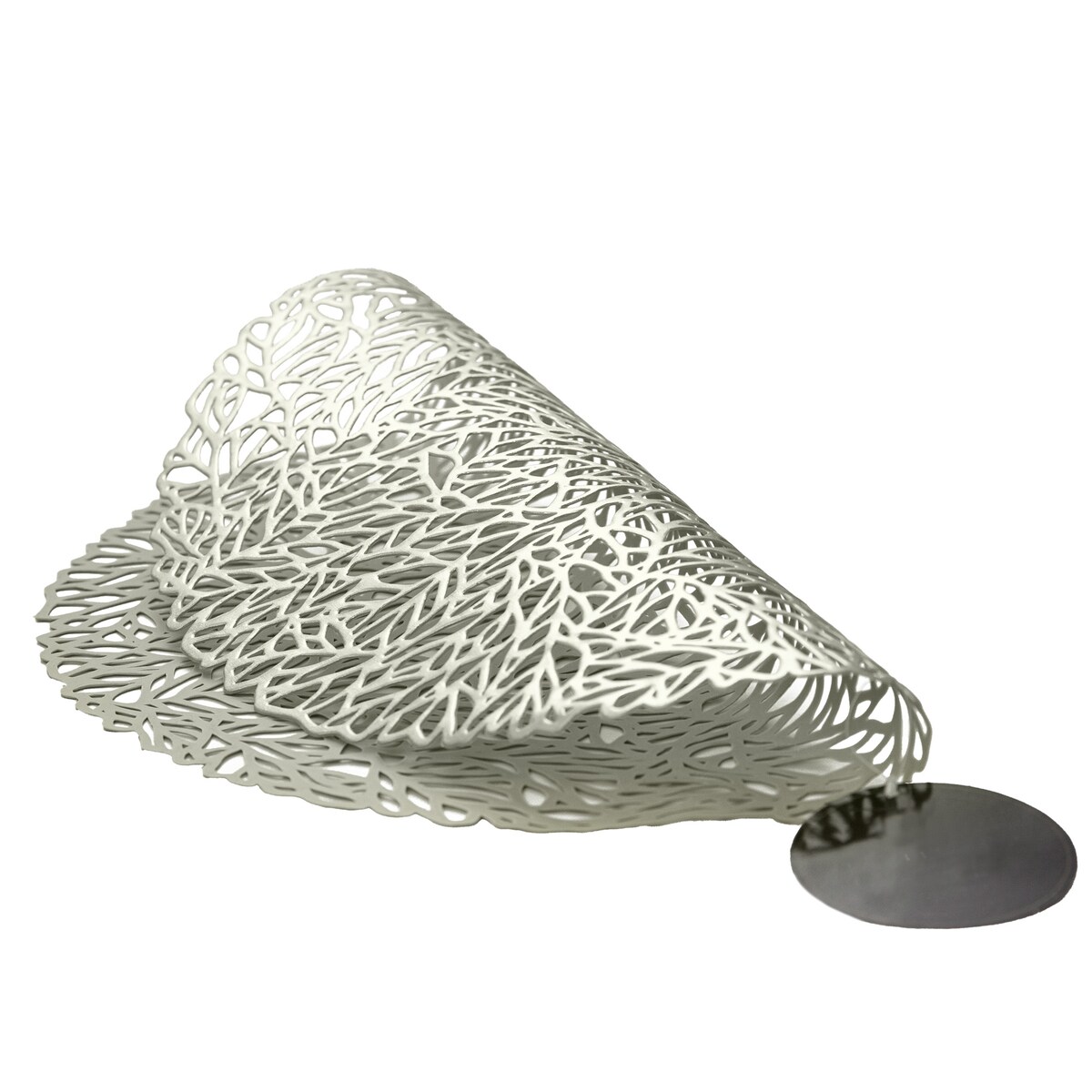 Podkładka Ażurowa Na Stół Mata Stołowa Pod Talerz Ozdoba 38 Cm Pvc Srebrna