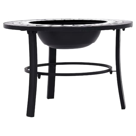 vidaXL Palenisko z mozaiką, czarno-białe, 68 cm, ceramika