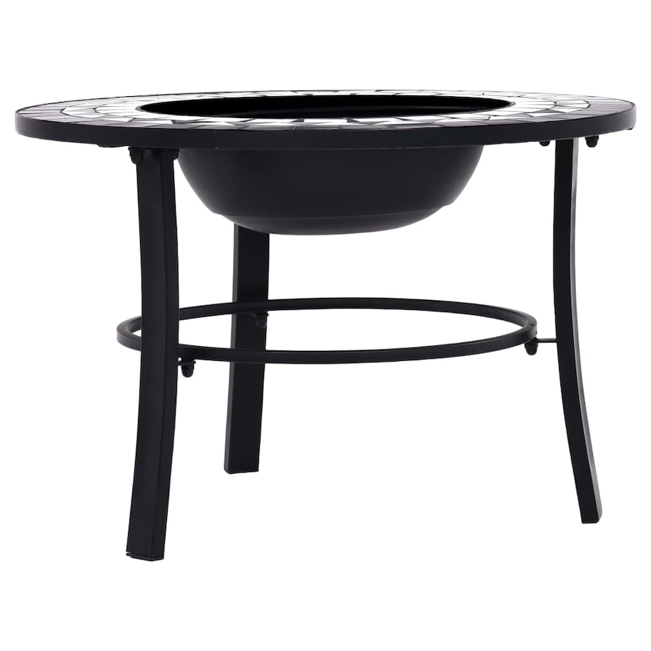 vidaXL Palenisko z mozaiką, czarno-białe, 68 cm, ceramika