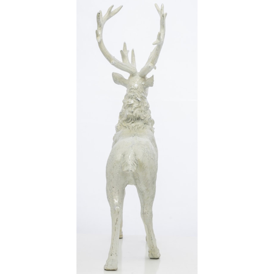 Dekoracja - figurka stojącego białego jelenia 52x15x30 cm KARGU