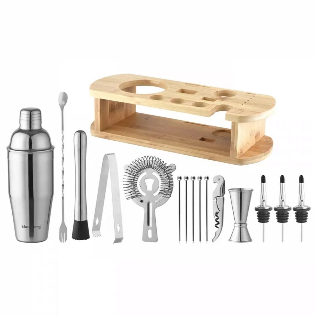 Zestaw barmański 16 elementów Shaker KLAUSBERG srebrny