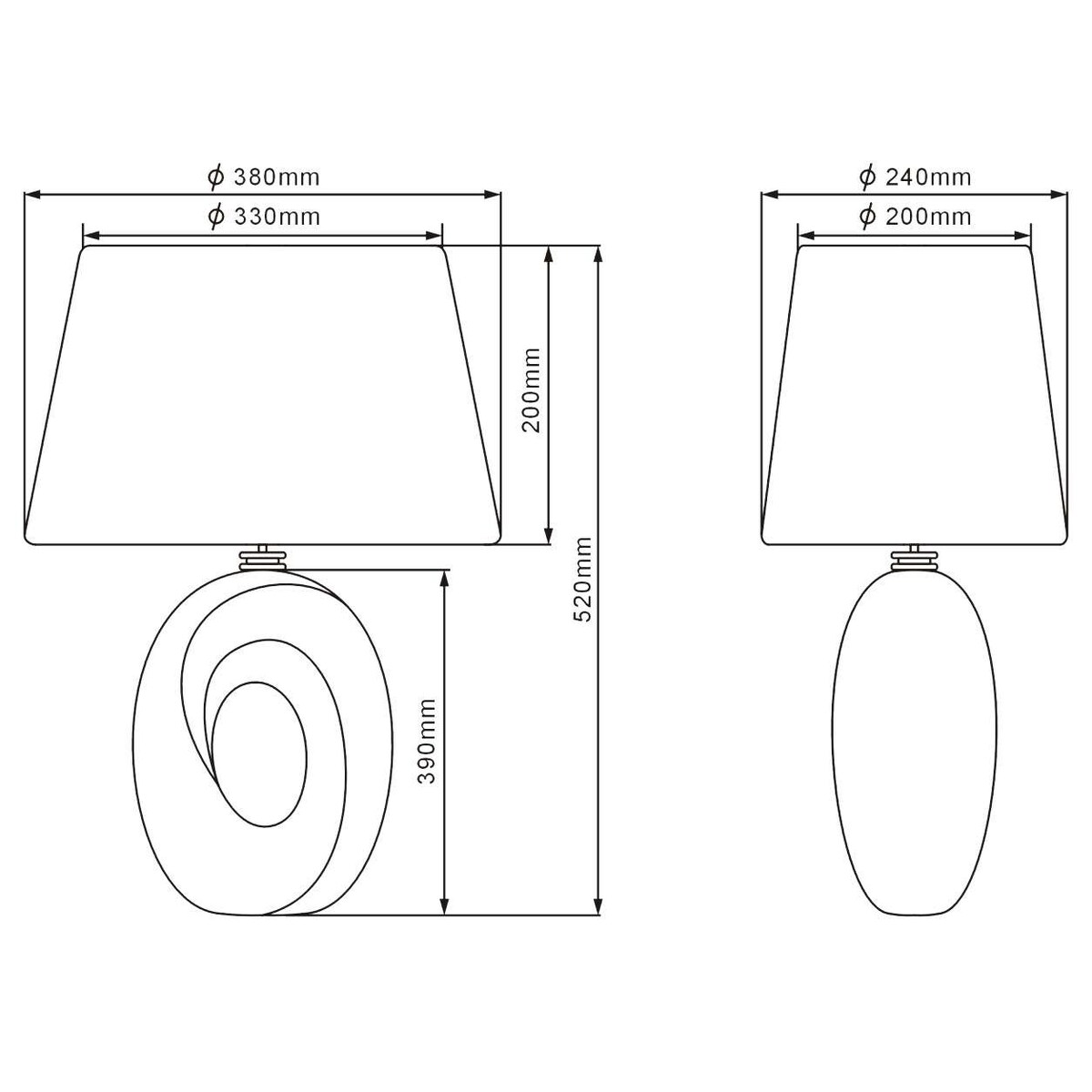 Nocna LAMPKA stojąca TABA R50521079 RL Light abażurowa LAMPA stołowa na biurko czarna złota