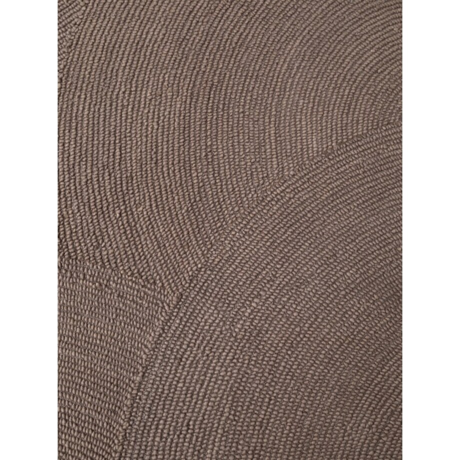 Dywan wełniany do salonu 120x180cm, brązowy wzór w półkola, efekt 3d