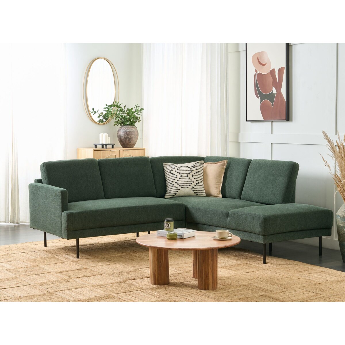 Narożnik 4-osobowy lewostronny zielony BREDA