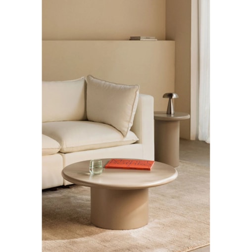 Stolik kawowy z MDF, Ø80 cm, kremowo-kaszmirowy, Rodeo