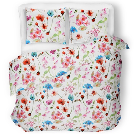 NATRIX bawełniany komplet pościeli, wielokolorowy, wzór kwiatowy 160x200
