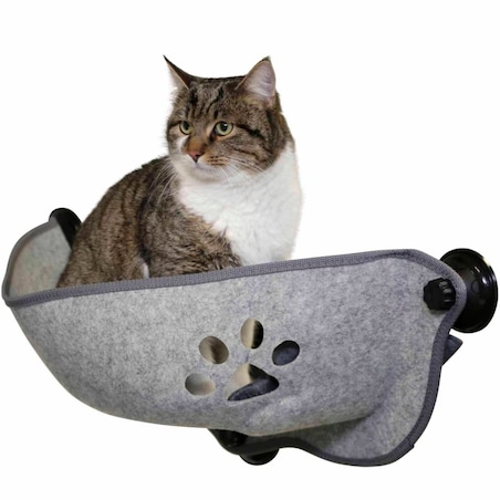 Kerbl Leżak na okno dla kota Filzino, 70 x 26 x 26 cm, szary