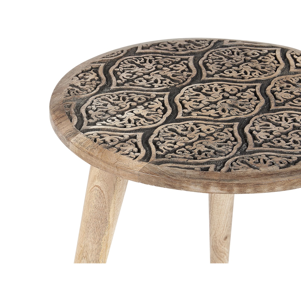 Zestaw 2 stolików pomocniczych SHARMA Drewno mango Brązowy/ czarny