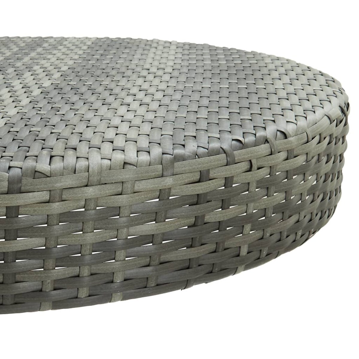 vidaXL Stolik ogrodowy, szary, 75,5 x 106 cm, polirattan