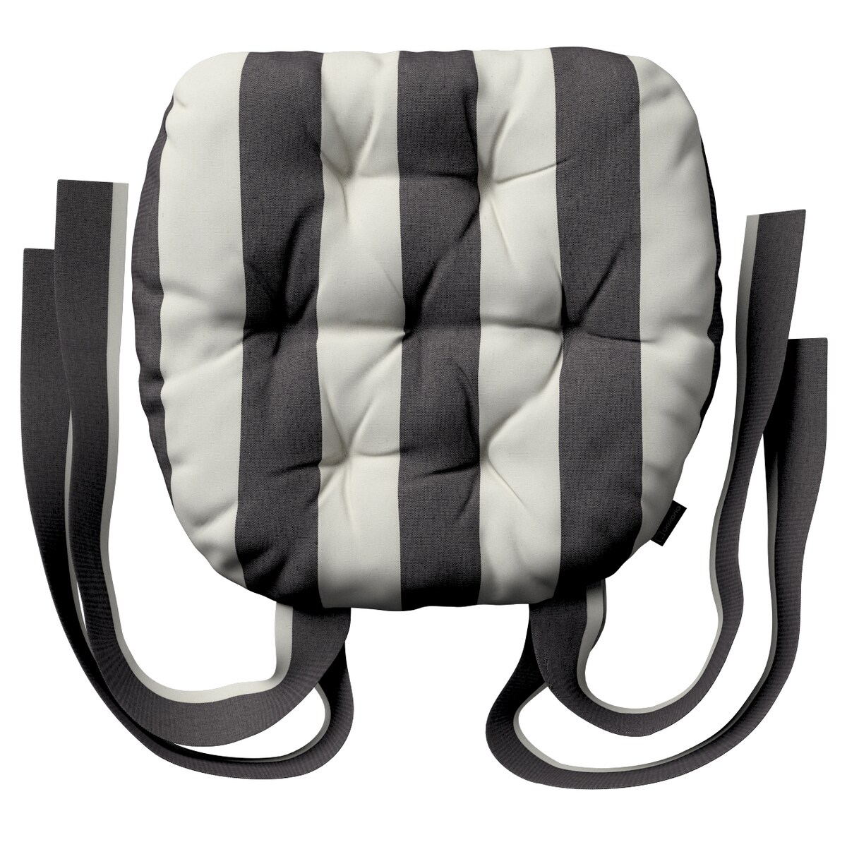 Poduszka na krzesło Marcin, biało-grafitowe pionowe pasy (5,5cm), 40 x 37 x 8 cm, Quadro