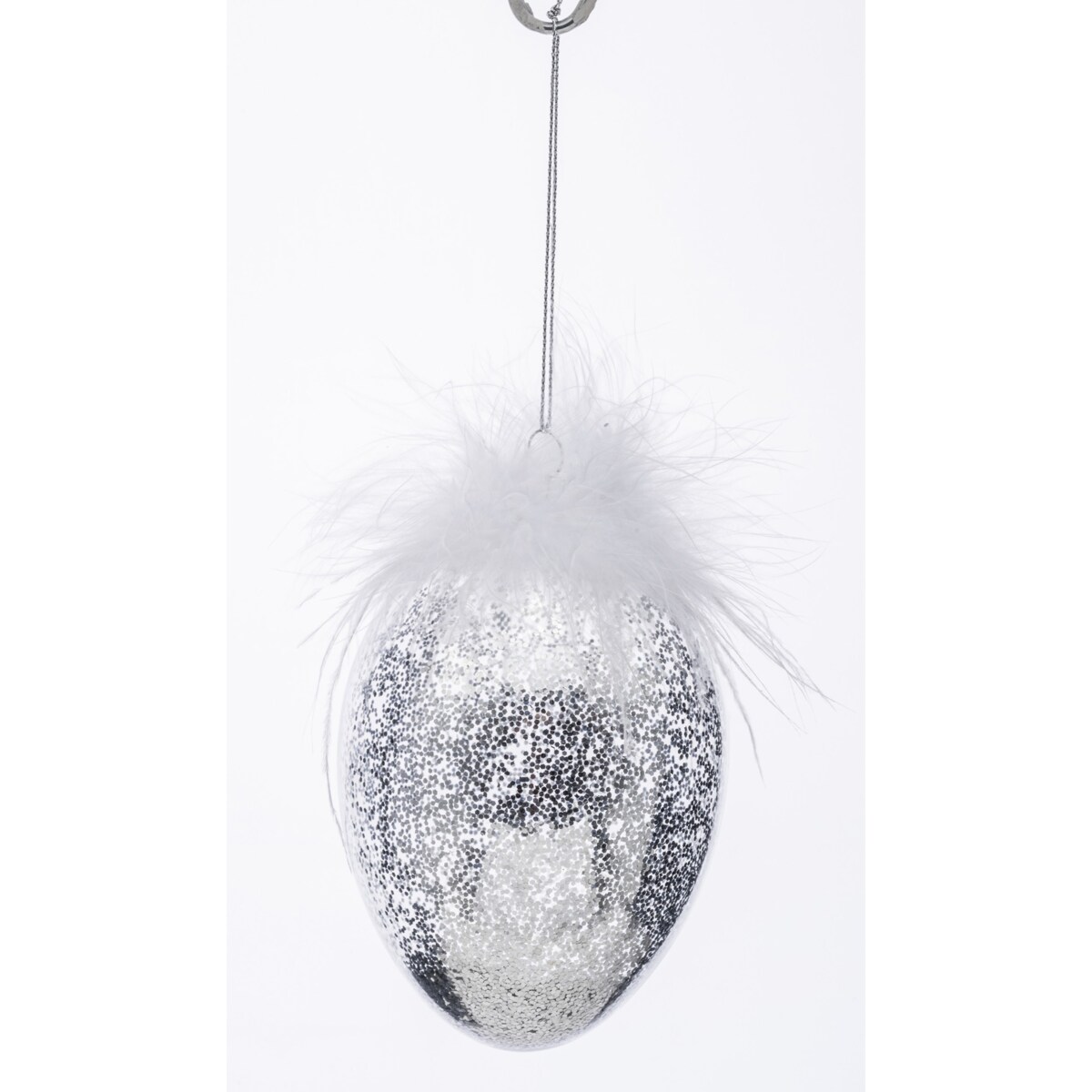 Dekoracja wielkanocna - jajko do stroików 12x8x8 cm PASKADAG srebrne