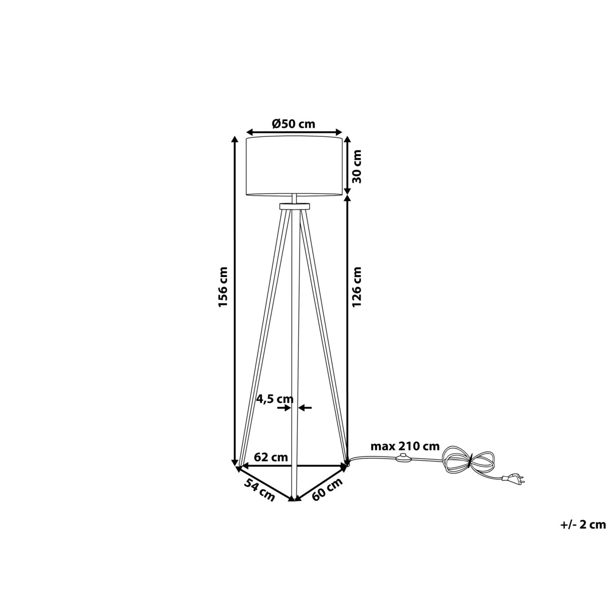 Lampa podłogowa metalowa biała STILETTO