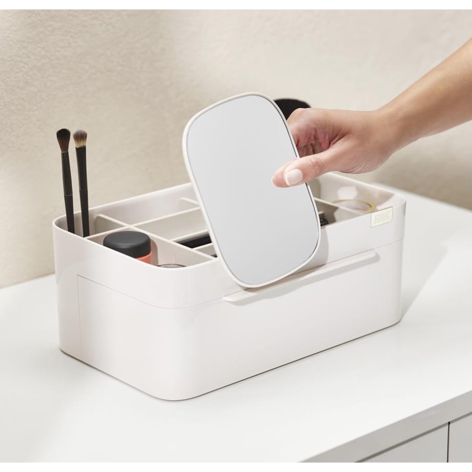 Organizer na kosmetyki z szufladką i lusterkiem L Viva, 12 x 30 x 19.5 cm, Joseph Joseph