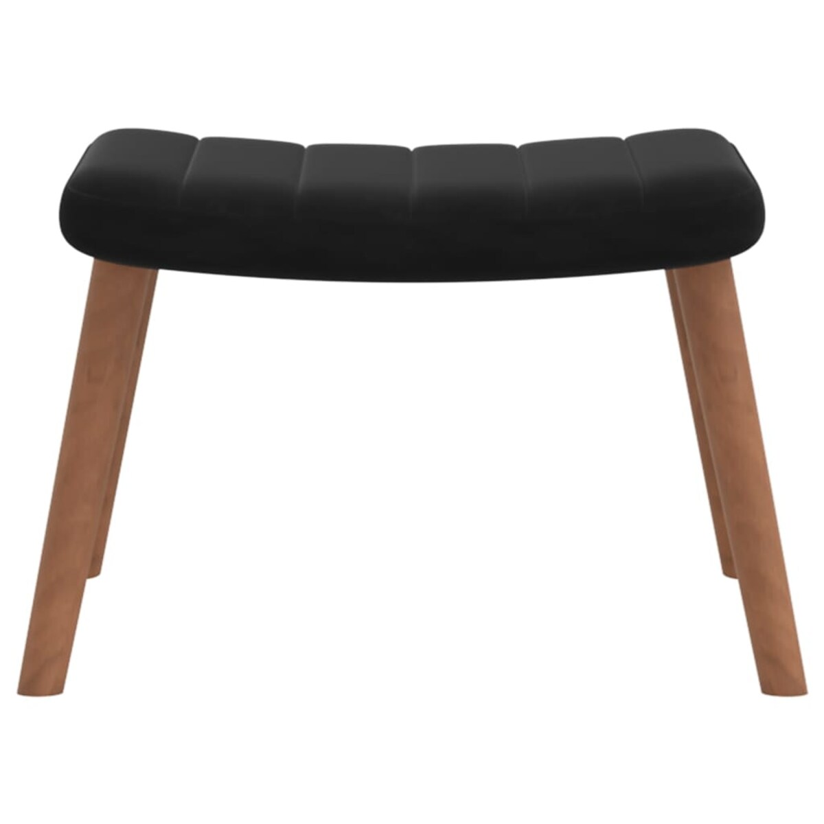 vidaXL Fotel z podnóżkiem, czarny, obity aksamitem