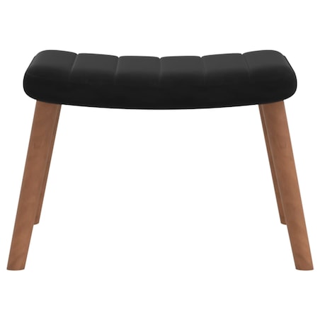 vidaXL Fotel z podnóżkiem, czarny, obity aksamitem