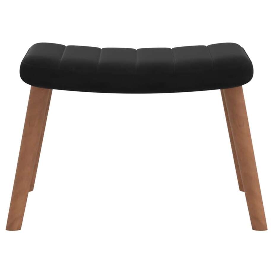 vidaXL Fotel z podnóżkiem, czarny, obity aksamitem