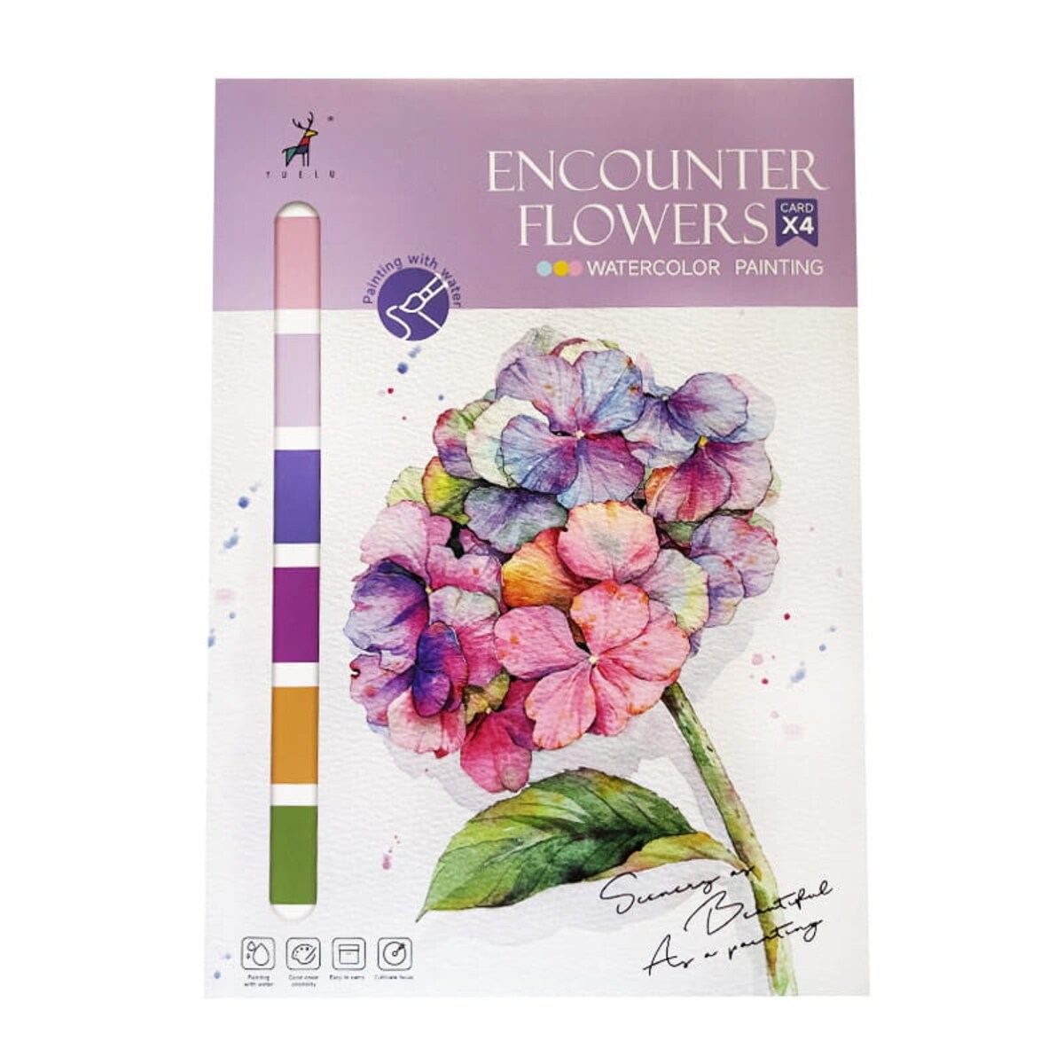 Malowanie akwarelą - Letnie kwiaty - 4 elementy