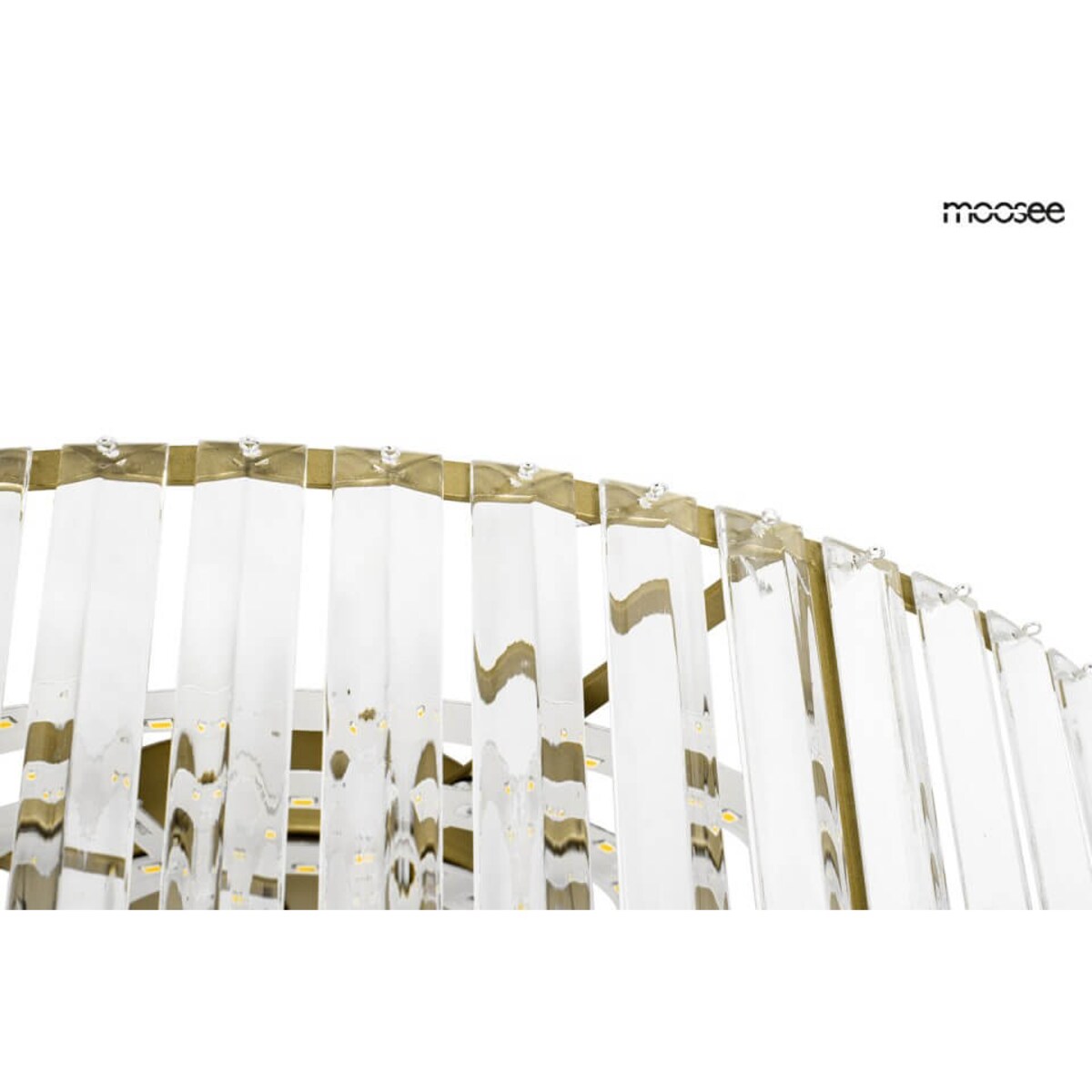 Jadalniany plafon Crown MSE010100366 Moosee LED 24W 3000K crystal złoty przezroczysty